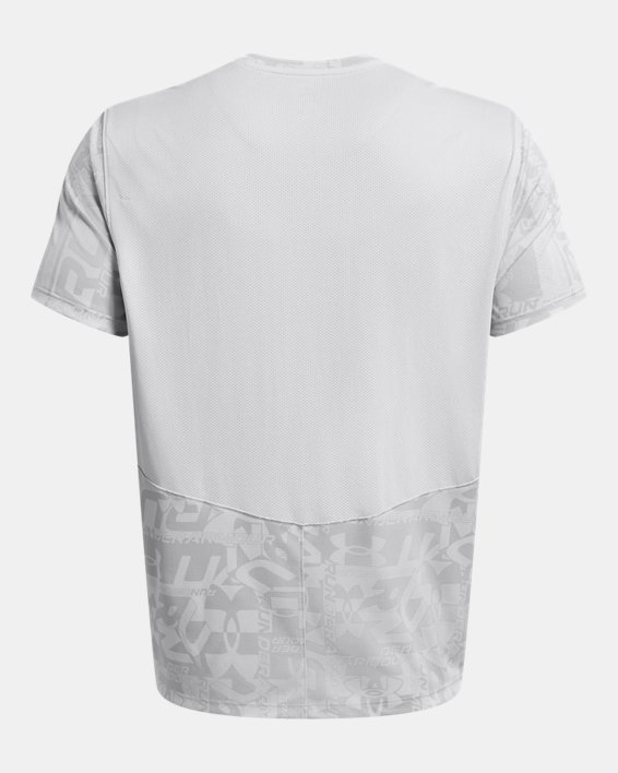 Men's UA Launch Printed Short Sleeve in Gray image number 3